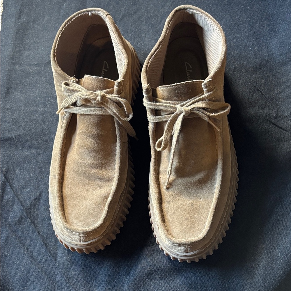Clarks Men’s Tan Suede Wallabee-Style Lace Shoes Men’s 13